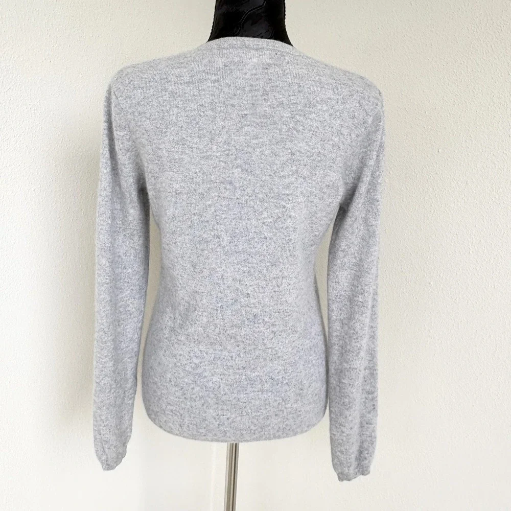 Marshall Field's‎ 100% Cashmere V-Neck Sweater Womens M Light Gray